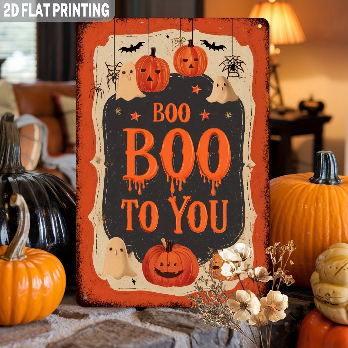 Home Office Or - Papan Logam Vintage Halloween 
