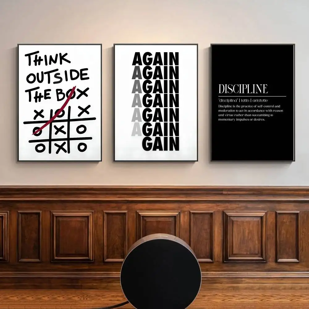 Home Office Room Inspiration - Hiasan Dinding dengan Tulisan Inspiratif Hitam