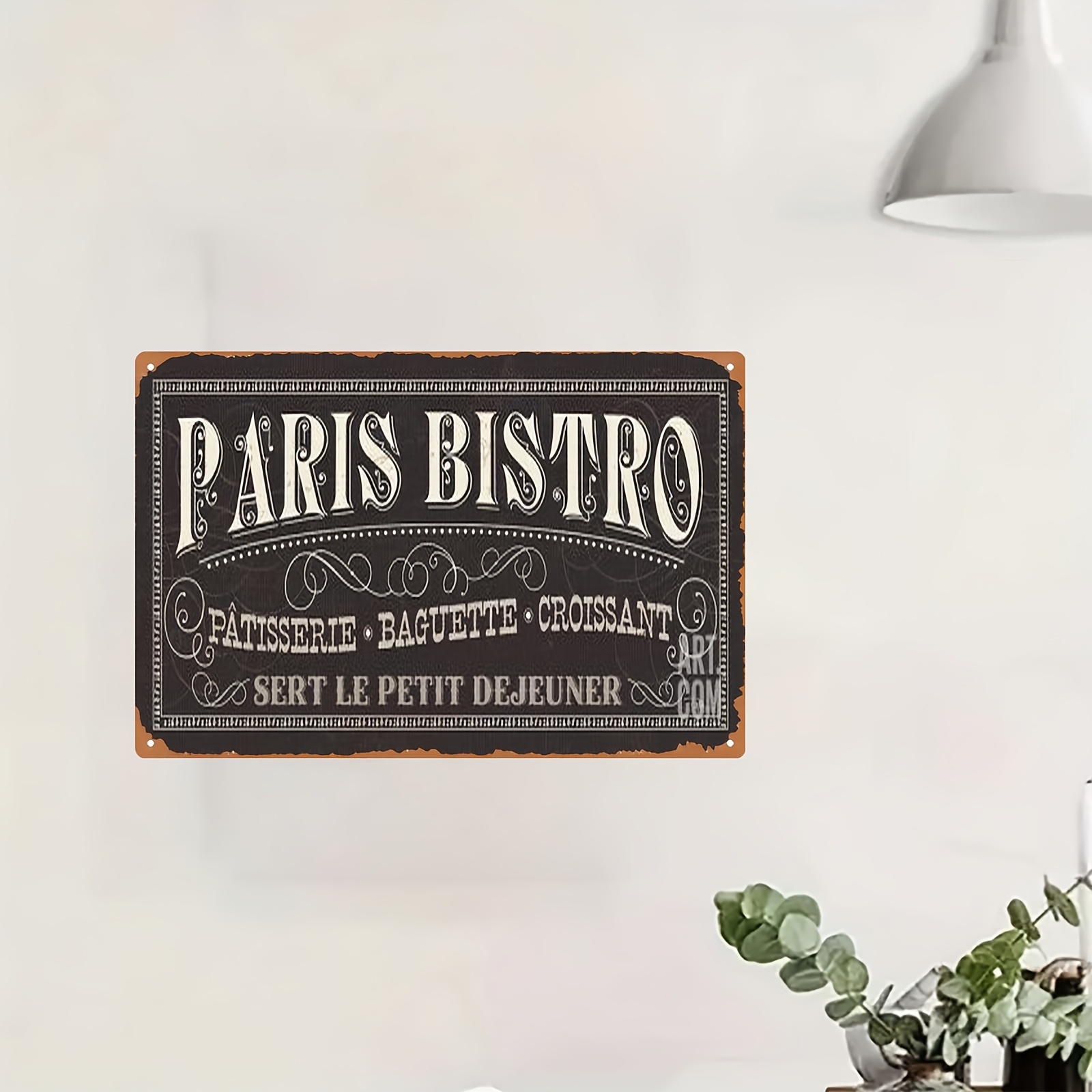 Home Office Or - Papan Logam Bistro Paris Vintage -
