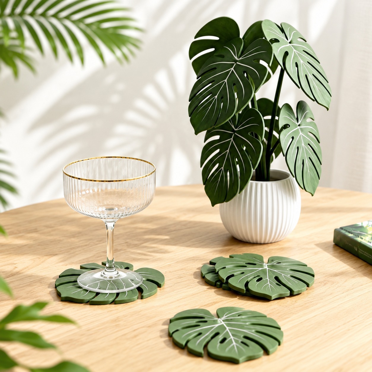 Alas Gelas Tanaman Monstera, S - Home Office Layout ulasan dan harga