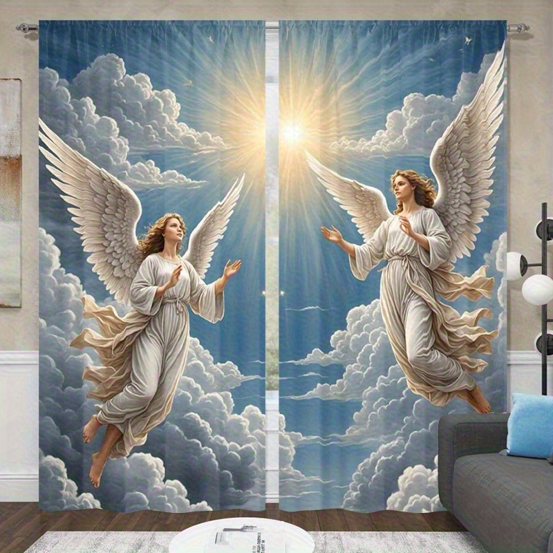 2pc Tirai Angel & Blue Sky, Sh - Home Office Room Inspiration ulasan dan harga