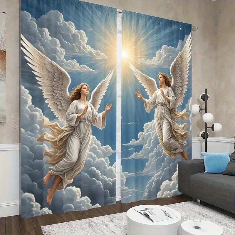 2pc Tirai Angel & Blue Sky, Sh - Home Office Room Inspiration ulasan dan harga