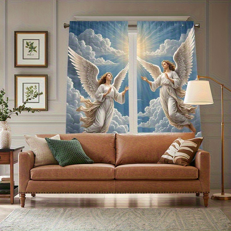 2pc Tirai Angel & Blue Sky, Sh - Home Office Room Inspiration ulasan dan harga